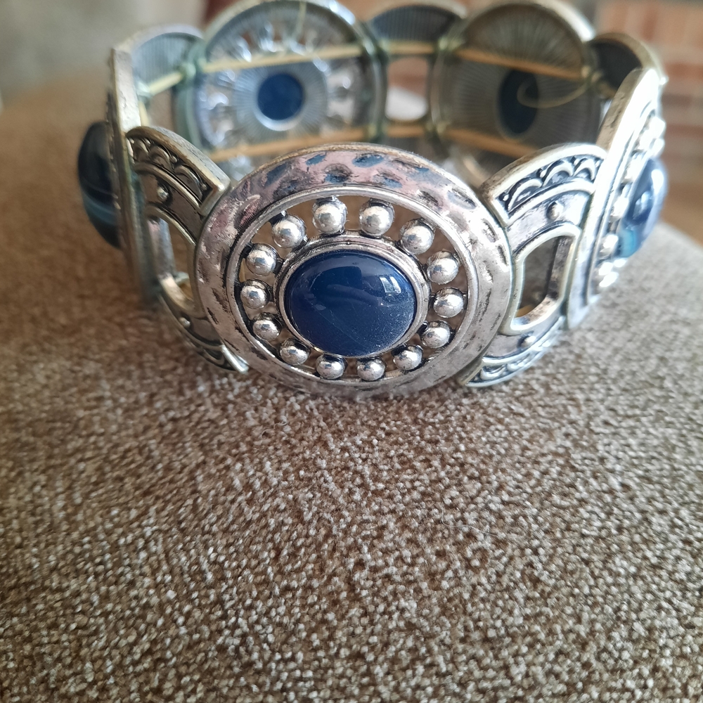 Silver and Blue Women's Bracelet